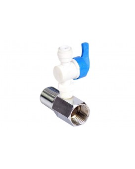 Wellon Plastic Inlet Valve for RO Water Purifiers (Plastic, SS Coupline, Size - 1/4)